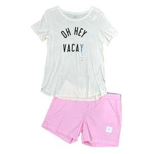 Old Navy | NWT Bundle Outfit Pink Everyday Shorts & Everywear Graphic Tee
